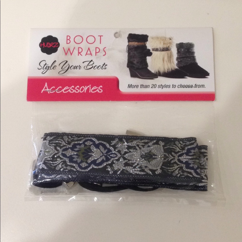 Hugrz Black and Silver Boot Wrap One Pair